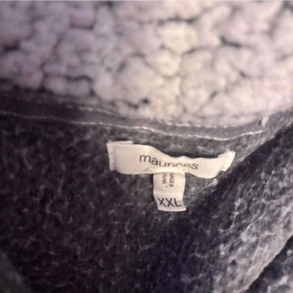 Maurices Women’s  Sherpa Hoodie - Gray and White - Picture 4 of 5